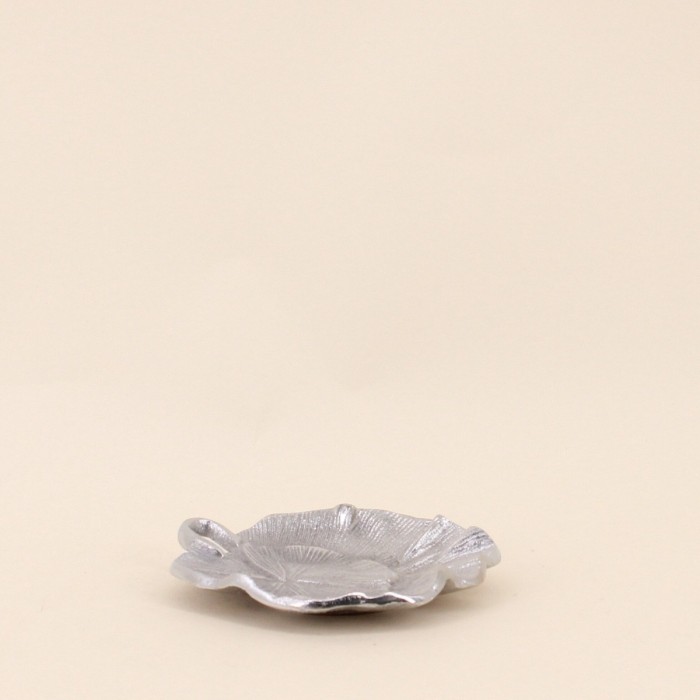 Vide poche feuille aluminium gris 11,5x15cm | Hashtag Déco