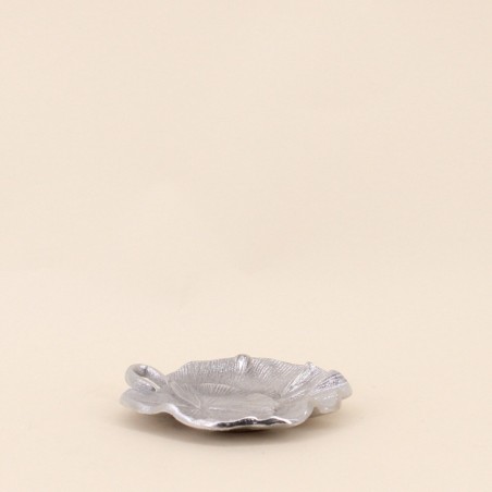 Vide poche feuille aluminium gris 11,5x15cm | Hashtag Déco