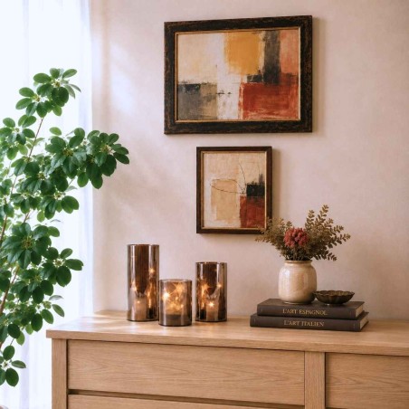 Coffret 3 lampes LED étoiles en verre gris | Hashtag Déco