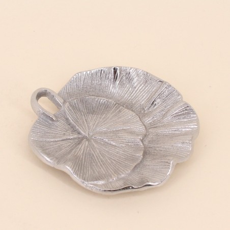 Vide poche feuille aluminium gris 11,5x15cm | Hashtag Déco