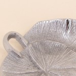 Vide poche feuille aluminium gris 11,5x15cm | Hashtag Déco
