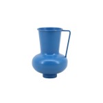 Vase en métal bleu avec anse 17cm | Hashtag Déco