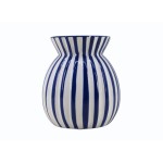 Vase céramique bleu 19cm, design élégant | Hashtag Déco
