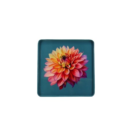 Plateau métal laqué turquoise 20x20cm | Hashtag Déco