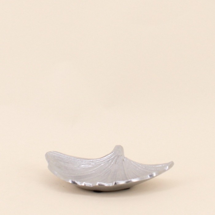 Vide poche feuille aluminium argenté 18x14 cm | Hashtag Déco