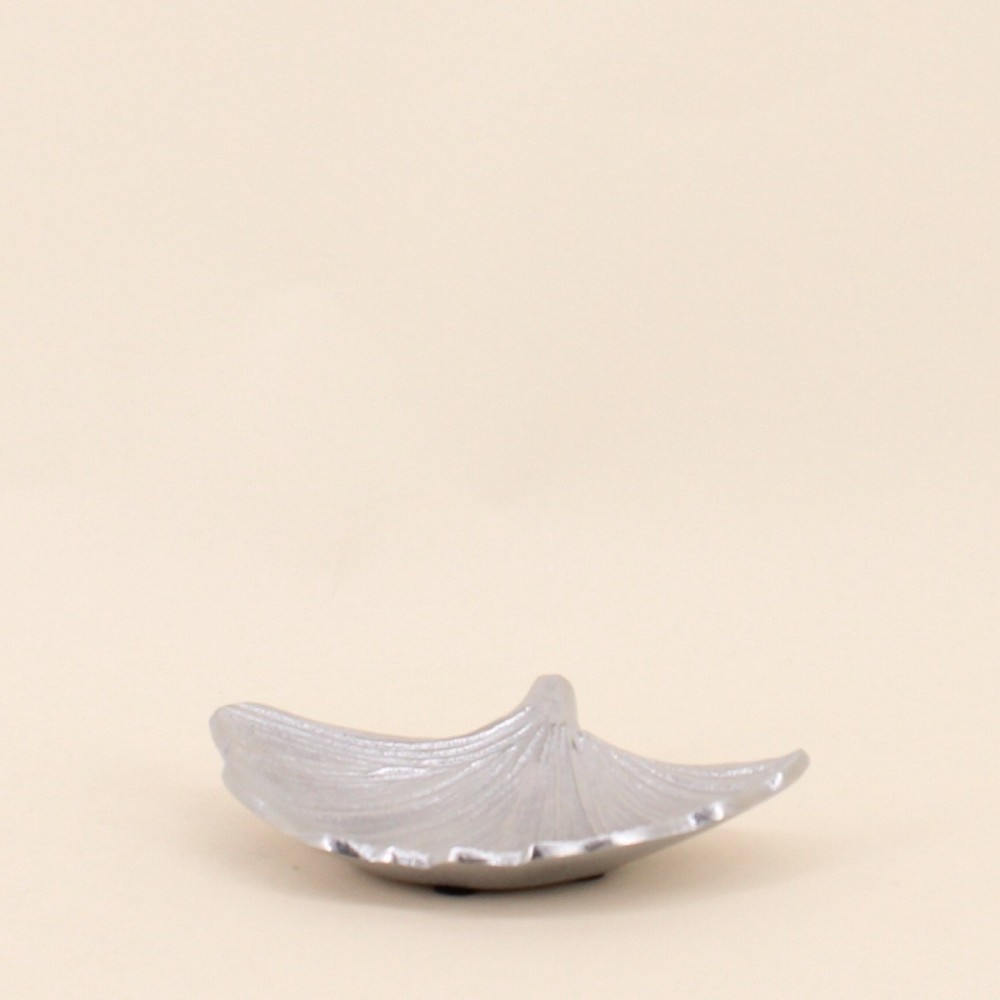 Vide poche feuille aluminium argenté 18x14 cm | Hashtag Déco