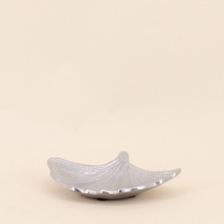 Vide poche feuille aluminium argenté 18x14 cm | Hashtag Déco