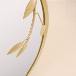 Miroir rond métal blanc fleurs 50cm | Hashtag Déco