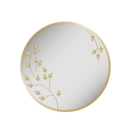 Miroir rond métal blanc fleurs 50cm | Hashtag Déco