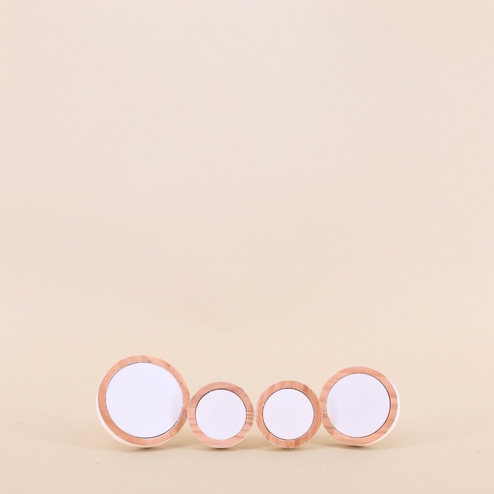 Lot de 4 patères rondes en bois de pin | Hashtag Déco