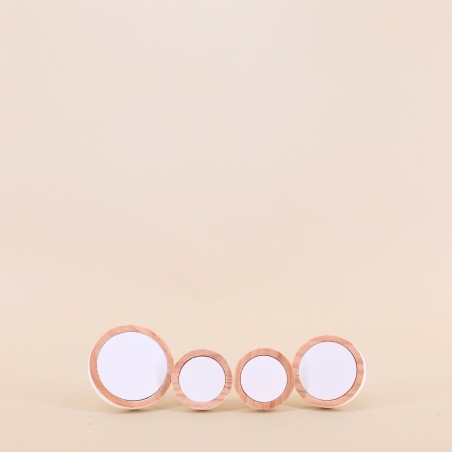 Lot de 4 patères rondes en bois de pin | Hashtag Déco