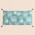 Matelas extérieur fleuri en tissu bleu 60x120cm | Hashtag Déco