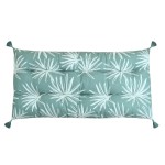 Matelas extérieur fleuri en tissu bleu 60x120cm | Hashtag Déco