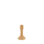 Bougeoir en céramique strié blanc 13cm | Hashtag Déco