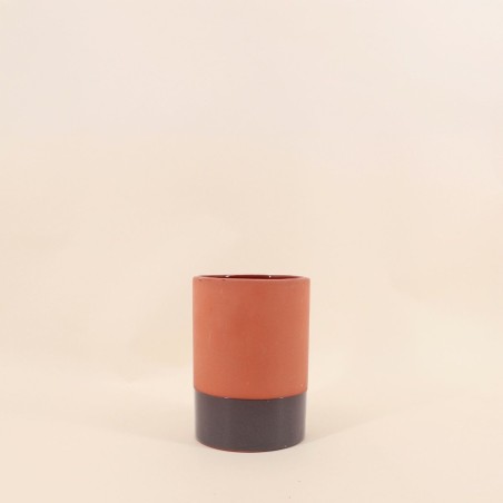 Vase tube céramique bicolore 17cm | Hashtag Déco