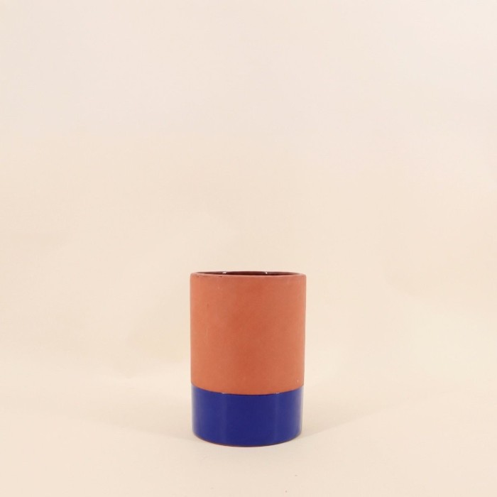 Vase tube céramique bicolore 17cm | Hashtag Déco