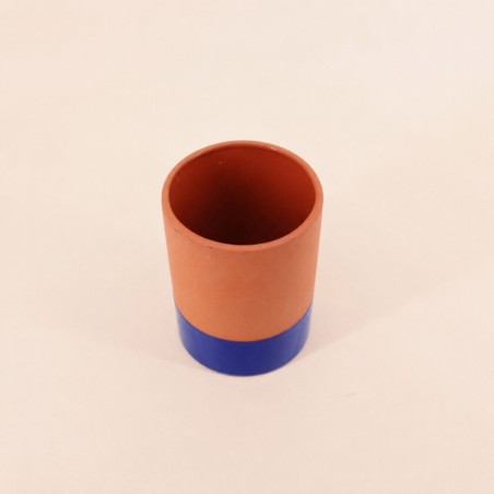 Vase tube céramique bicolore 17cm | Hashtag Déco