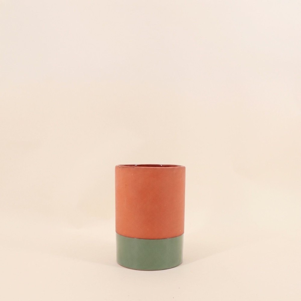 Vase tube céramique bicolore 17cm | Hashtag Déco