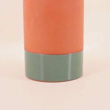 Vase tube céramique bicolore 17cm | Hashtag Déco