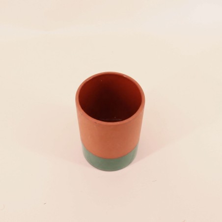 Vase tube céramique bicolore 17cm | Hashtag Déco