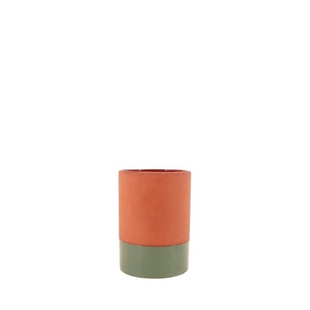 Vase tube céramique bicolore 17cm | Hashtag Déco