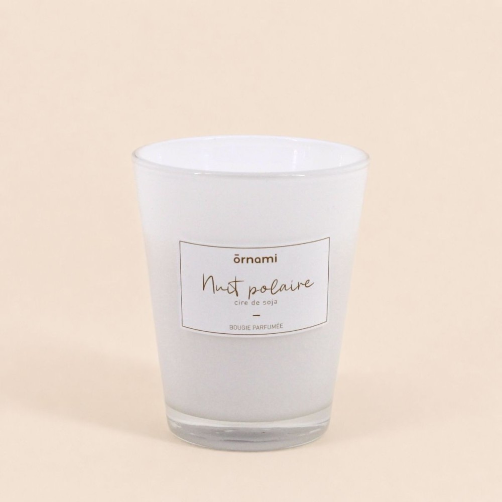 Bougie en cire de soja blanche "Nuit polaire" | Hashtag Déco