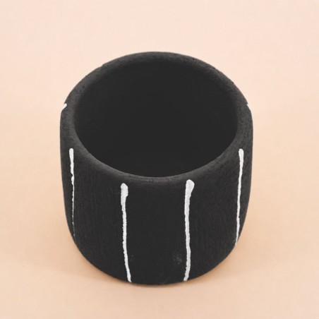 Cache-pot ciment noir 13cm, design moderne | Hashtag Déco