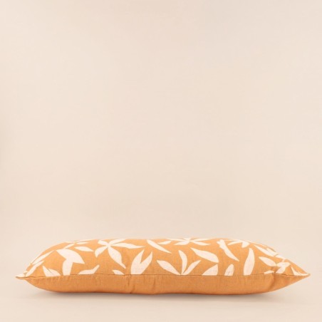 Coussin feuillage ocre coton 30x70cm | Hashtag Déco