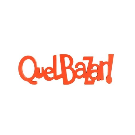 Mot décoratif orange 41cm bois "Quel bazar !" | Hashtag Déco