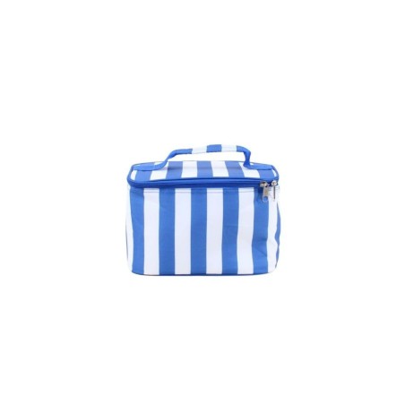 Sac glacière tissu rayé bleu blanc pratique | Hashtag Déco