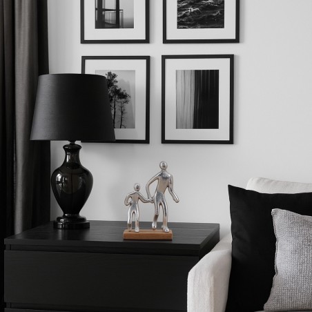 Objet déco famille en métal noir 15cm | Hashtag Déco