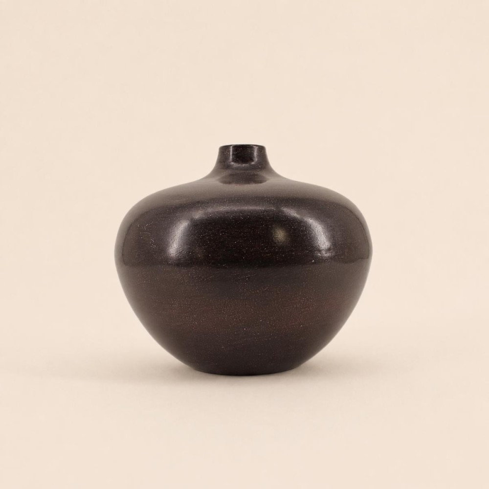Vase design métal noir 27x24cm | Hashtag Déco