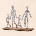 Objet déco silhouette famille bois noir 20cm | Hashtag Déco