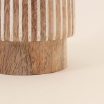 Bougeoir en bois à rayures 21cm | Hashtag Déco