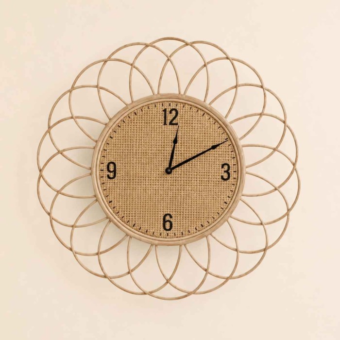Horloge en rotin naturel 60cm | Hashtag Déco
