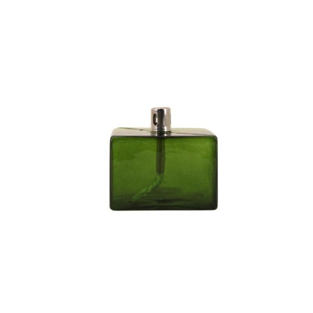 Lampe à huile verre soufflé vert 7cm unique | Hashtag Déco