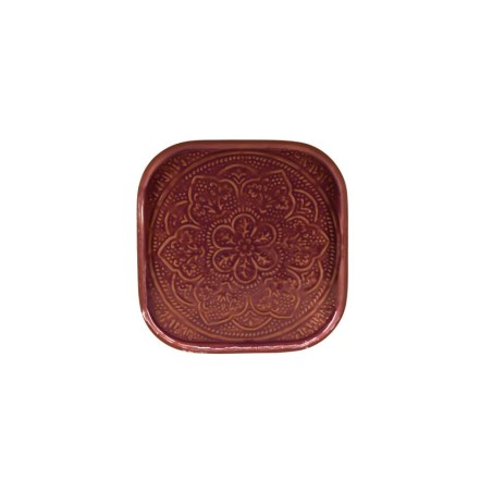 Plateau métal motifs relief 26cm élégant | Hashtag Déco