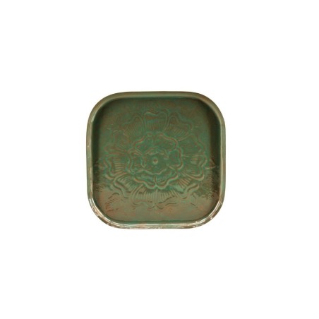 Plateau métal motifs relief 26cm élégant | Hashtag Déco