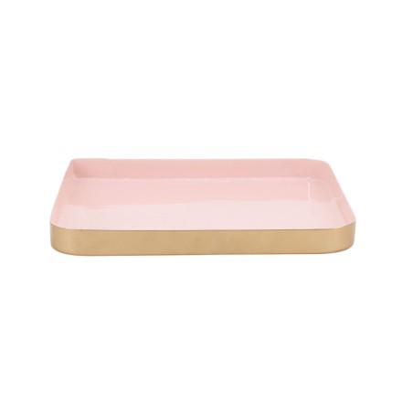 Plateau carré métal rose 25x25cm | Hashtag Déco