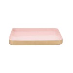 Plateau carré métal rose 25x25cm | Hashtag Déco