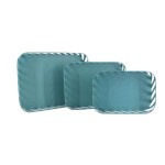 Set de 3 plateaux métal bleu ajouré | Hashtag Déco