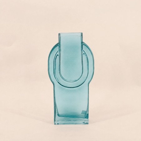 Vase en verre vintage géométrique h34cm | Hashtag Déco
