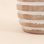 Bougeoir en bois rayé 10cm, style naturel | Hashtag Déco