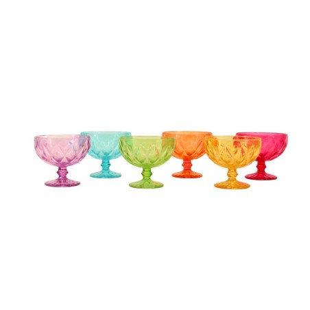 Set de 6 coupes verre coloré à facettes | Hashtag Déco