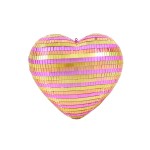 Coeur en verre bicolore violet rose 22x23cm | Hashtag Déco