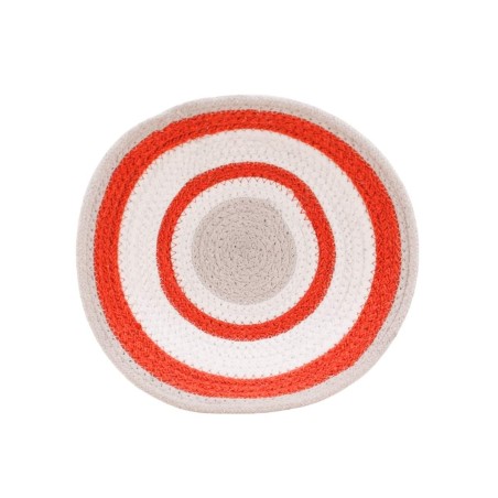 Corbeille murale ronde coton beige terracotta | Hashtag Déco