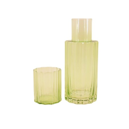 Carafe en verre coloré avec verre assorti | Hashtag Déco