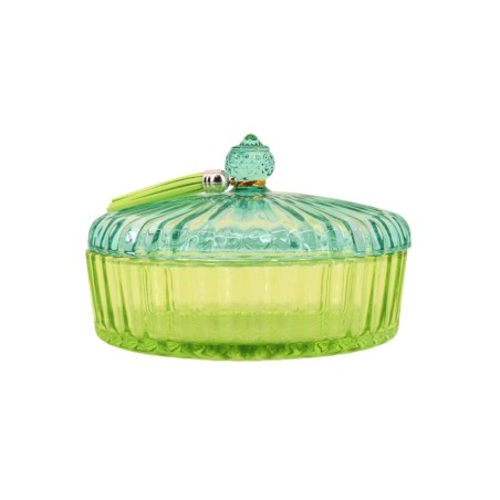boîte en verre strié coloré 14x8cm chic et pratique | Hashtag Déco