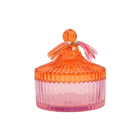 Boîte en verre coloré strié 14x15cm | Hashtag Déco