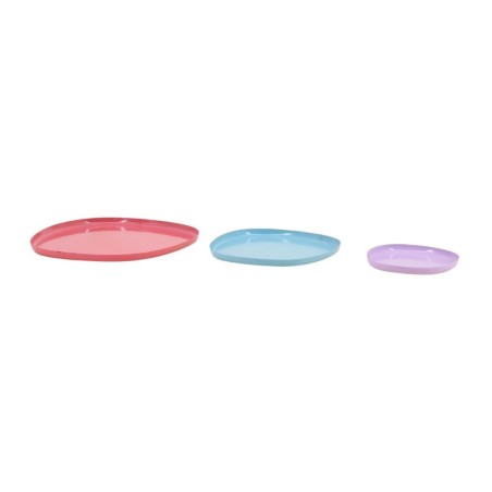 Set de 3 plateaux forme organique en métal coloré